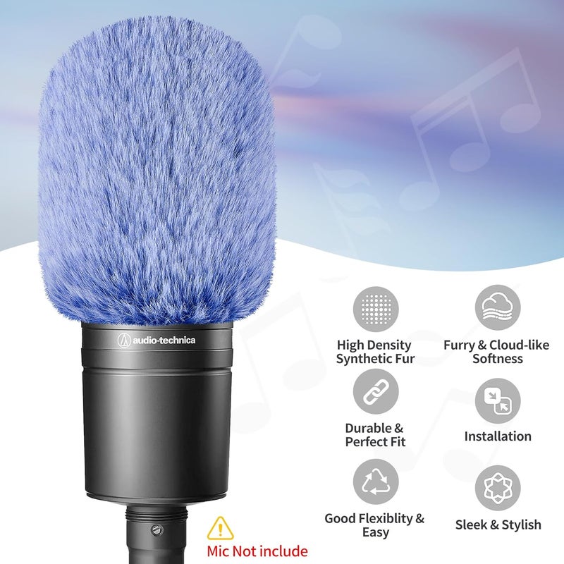 JYUVICT Pop Filter for Audio-Technica AT2020 Microphone，Mic Covers Foam with Furry Windscreen Muff Windshield Acoustic Recording Filter and Noise for AT2020USB AT2035 AT2040 AT2050 ATR2500 ATR2500X AT4040 - Image 5